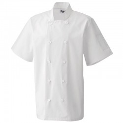 Plain Jacket Short Sleeve Chef's Premier 195 GSM